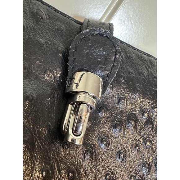 Vintage Leather Made In Italy Purse Black With Strap - Picture 3 of 8